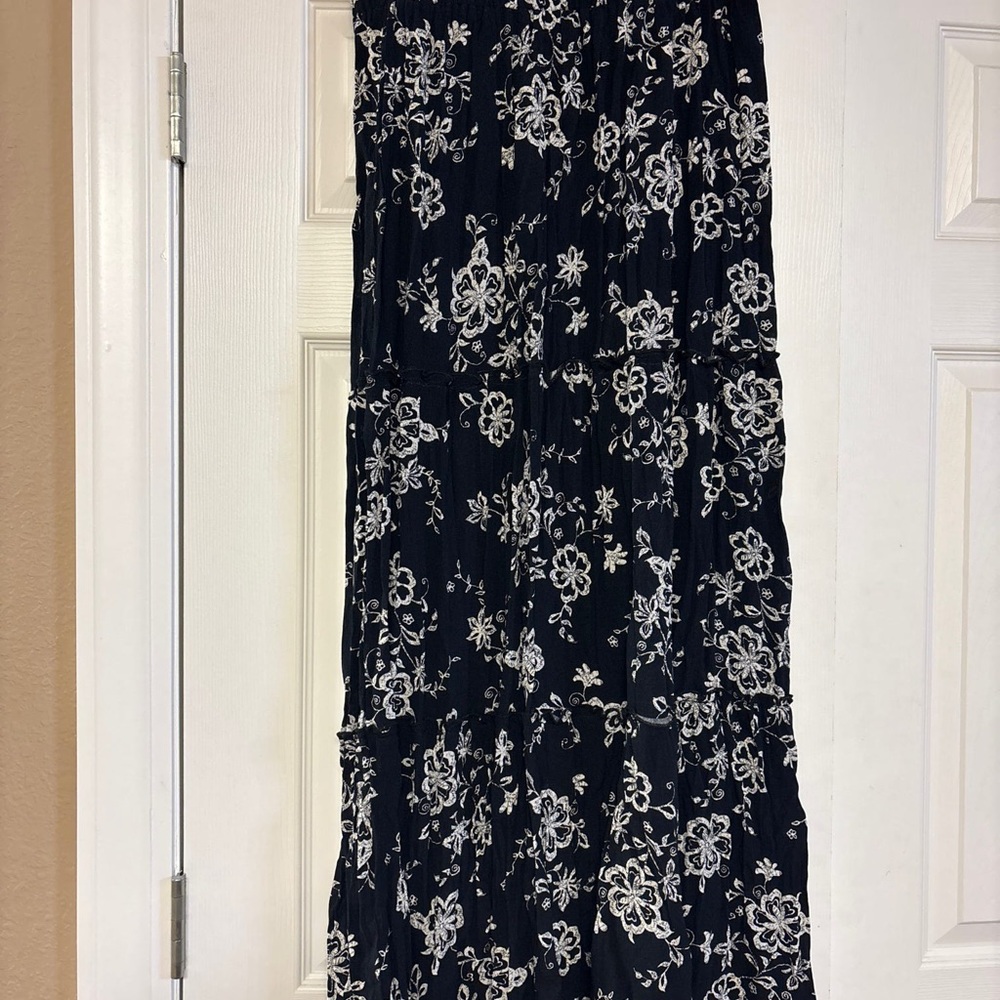 Floral Black and White Women's Skirt
